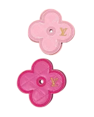 L Glossy leatherette iron on patches