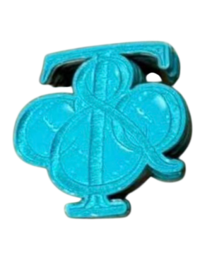 T logo Glossy leatherette iron on patches