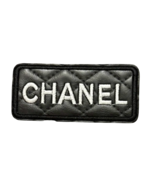 C white letter Glossy leatherette iron on patches