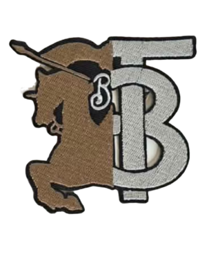 B logo iron on patches