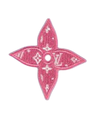 Pink flower iron on patch