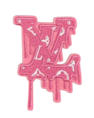 Pink drip iron on patch