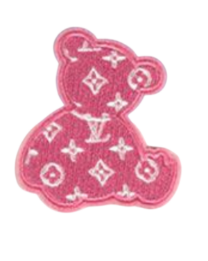 Pink Bear iron on patch