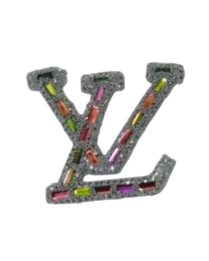 Colorful glass L iron on rhinestone patches